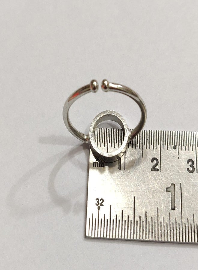 Excellentcrafts Collet Round Ring 10mm � Silver Adjustable Bezel Cup Ring Blanks for Resin, Cabochon, Clay � DIY Jewelry Making Ring Base � Pack of 5 Pcs - Image 2
